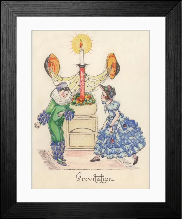 Framed Print : 1940s party invitation Framed Print : 1940s party invitation