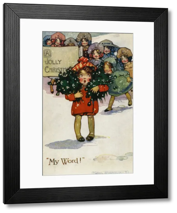 Framed Print : Child with mistletoe Framed Print : Child with mistletoe