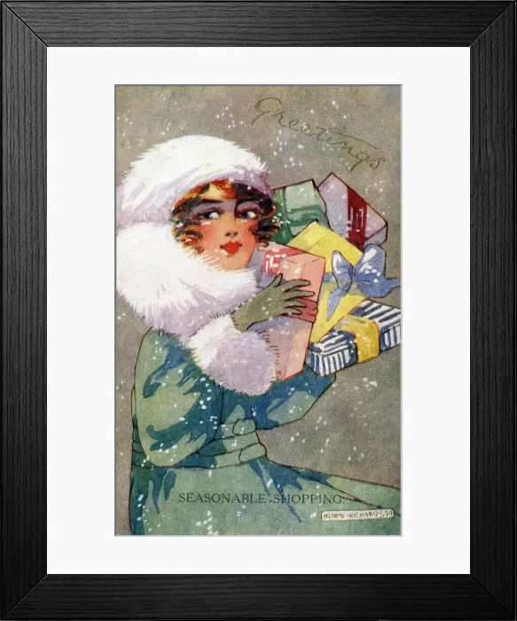 Framed Print : Pretty girl with Xmas gifts Framed Print : Pretty girl with Xmas gifts