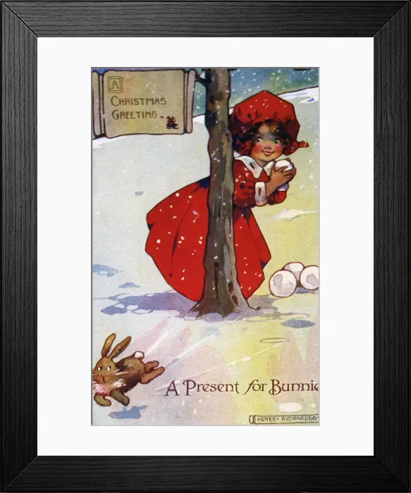 Framed Print : Snowballing a rabbit Framed Print : Snowballing a rabbit