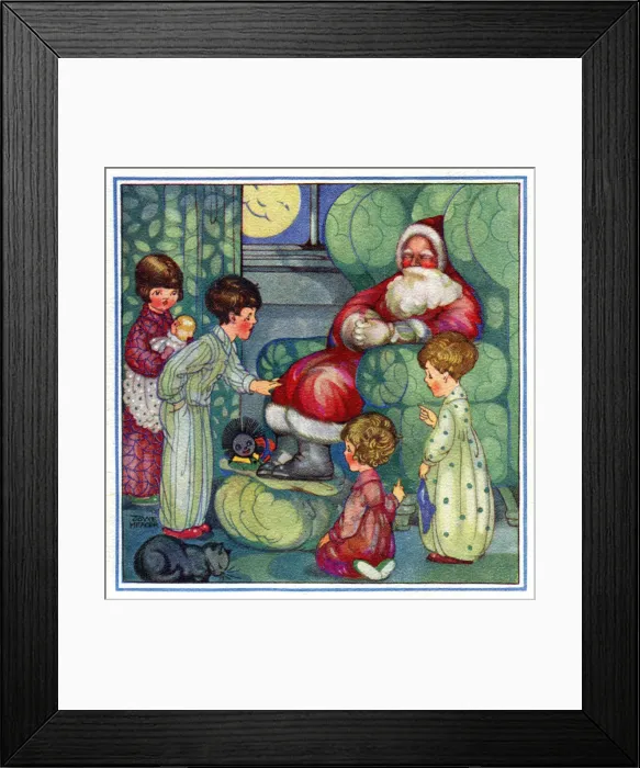 Framed Print : Children and Santa Claus Framed Print : Children and Santa Claus