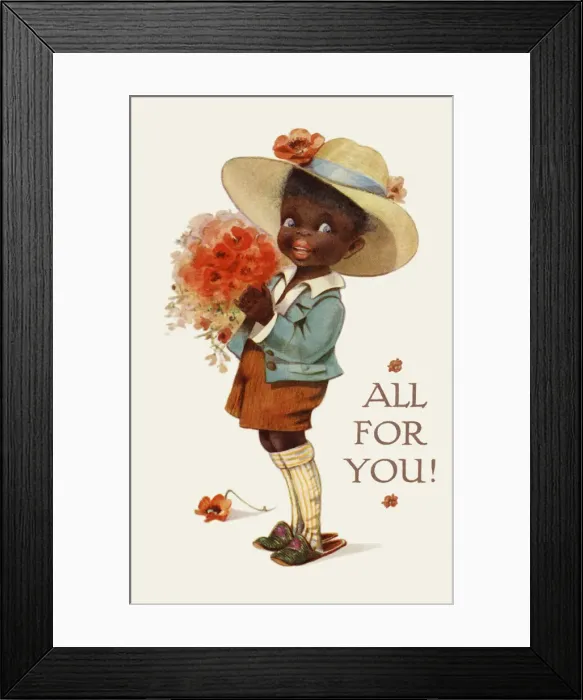 Framed Print : Black boy with flowers Framed Print : Black boy with flowers