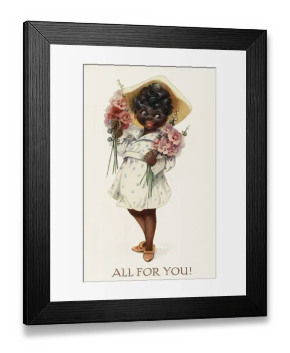 Framed Print : Black girl with flowers Framed Print : Black girl with flowers