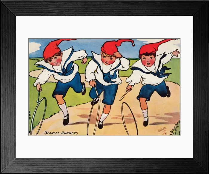 Framed Print : Three boys with hoops Framed Print : Three boys with hoops