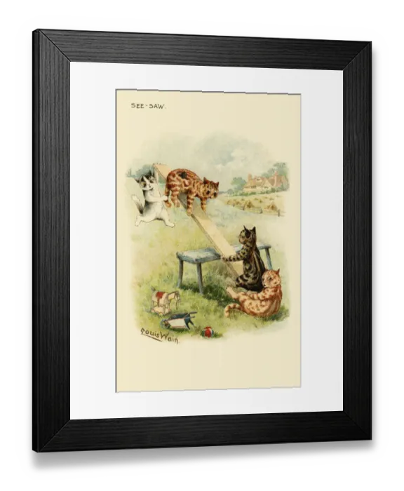 Framed Print : See-Saw. Hilarious illustration of the traditional nursery rhyme. Date: circa 1900 Framed Print : See-Saw. Hilarious illustration of the traditional nursery rhyme. Date: circa 1900