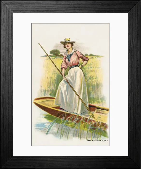 Framed Print : A lady on a punt Framed Print : A lady on a punt