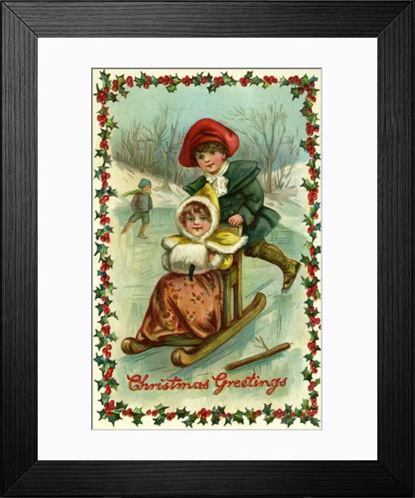 Framed Print : Riding in a sled Framed Print : Riding in a sled