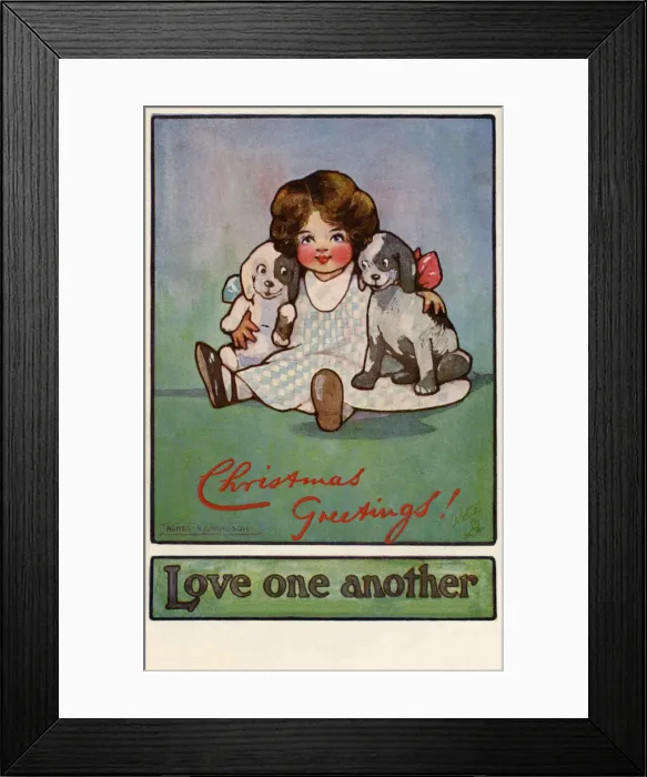 Framed Print : A girl and her puppies Framed Print : A girl and her puppies