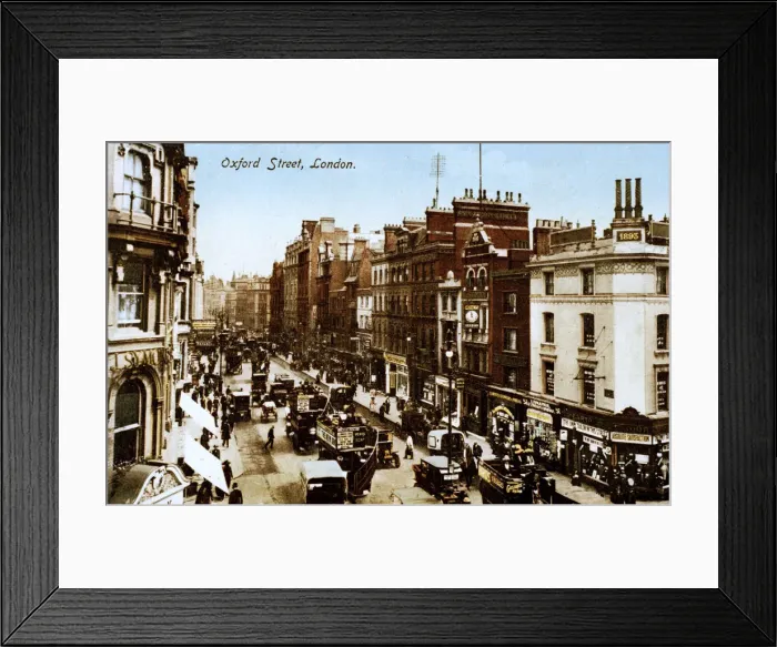 Framed Print : Aerial view of Oxford Street, Central London Framed Print : Aerial view of Oxford Street, Central London