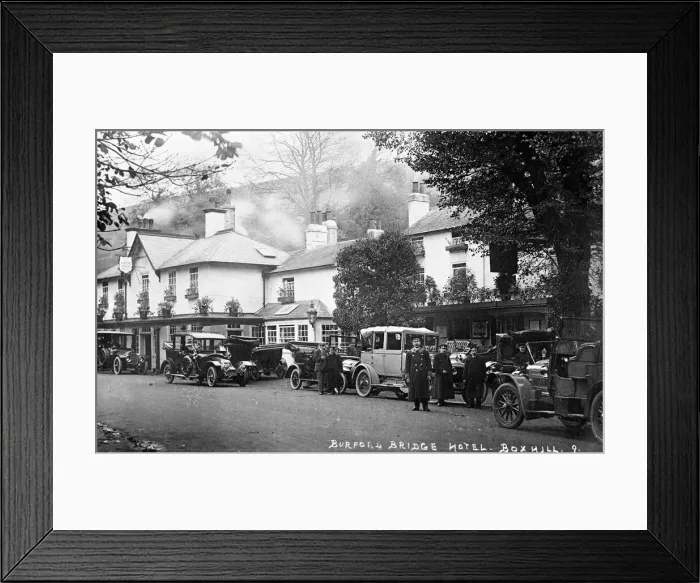 Framed Print : Chauffeurs and cars, Burford Bridge Hotel, Box Hill, Surrey Framed Print : Chauffeurs and cars, Burford Bridge Hotel, Box Hill, Surrey