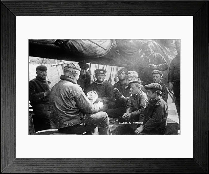 Framed Print : Men and boys playing cards, Penzance, Cornwall Framed Print : Men and boys playing cards, Penzance, Cornwall
