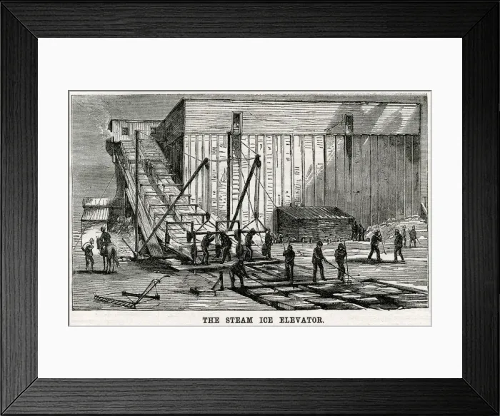 Framed Print : Steam ice elevator, Hudson River 1875 Framed Print : Steam ice elevator, Hudson River 1875
