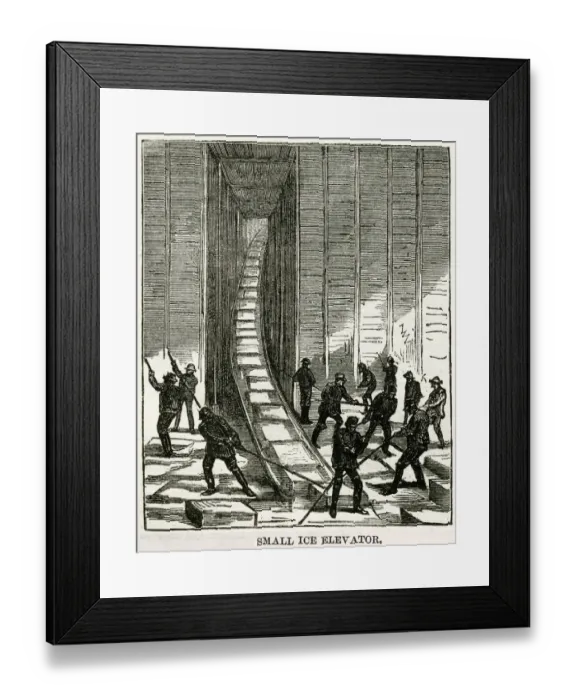 Framed Print : Small ice elevator, Hudson River 1875 Framed Print : Small ice elevator, Hudson River 1875