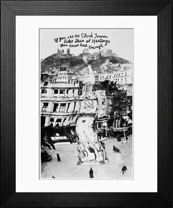 Framed Print : Comic distorted view of Hastings, East Sussex Framed Print : Comic distorted view of Hastings, East Sussex