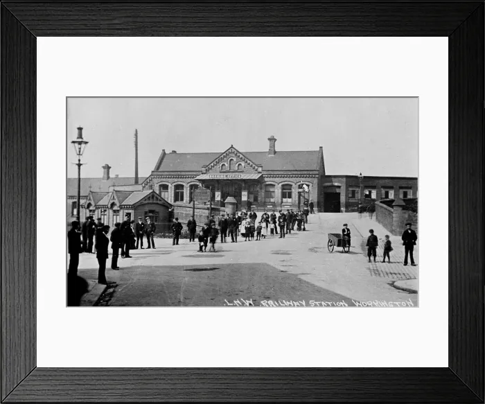 Framed Print : Scene outside Workington Railway Station, Cumbria, UK Framed Print : Scene outside Workington Railway Station, Cumbria, UK