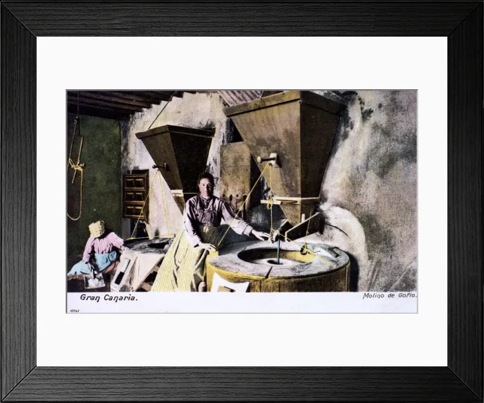 Framed Print : Woman in a corn mill, Gran Canaria, Canary Islands Framed Print : Woman in a corn mill, Gran Canaria, Canary Islands