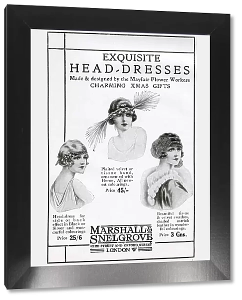 Advert for Marshall & Snelgrove headdresses 1922
