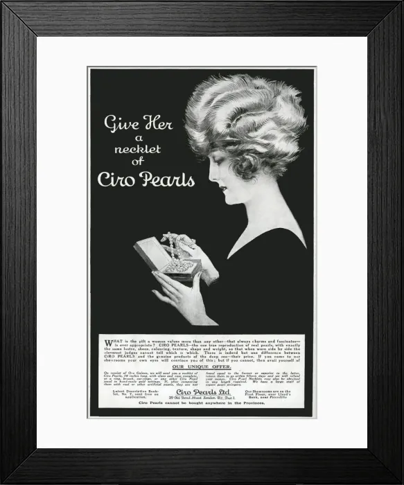 Framed Print : Advert for Ciro pearls 1922 Framed Print : Advert for Ciro pearls 1922