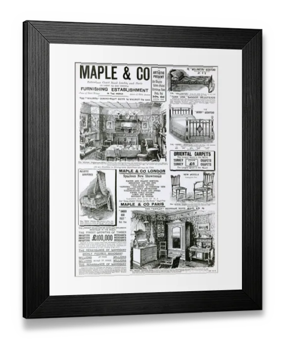 Framed Print : Advert for Maple & Co furnishing 1897 Framed Print : Advert for Maple & Co furnishing 1897