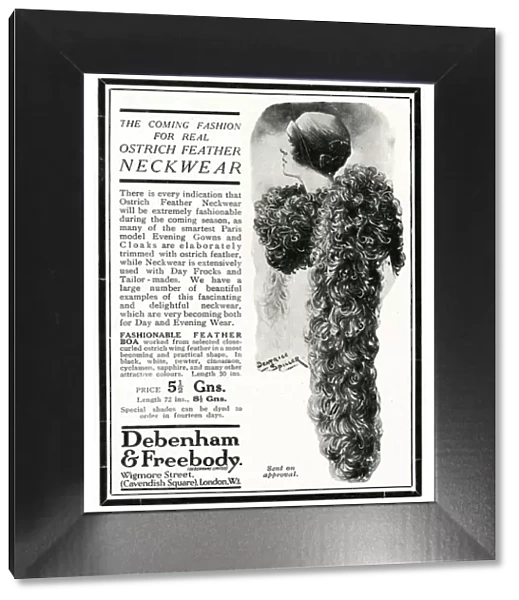 Advert for Peter Robinson ostrich feather neckwear 1924
