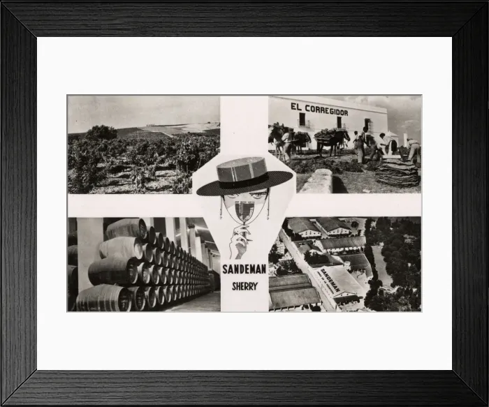 Framed Print : Sandeman postcard, Jerez de la Frontera, Cadiz, Spain Framed Print : Sandeman postcard, Jerez de la Frontera, Cadiz, Spain