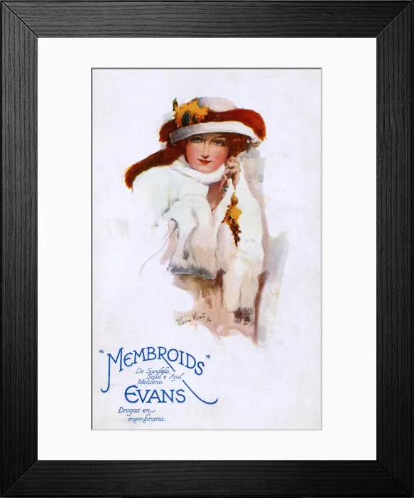 Framed Print : Advertisement on a postcard, Evans Membroids Framed Print : Advertisement on a postcard, Evans Membroids
