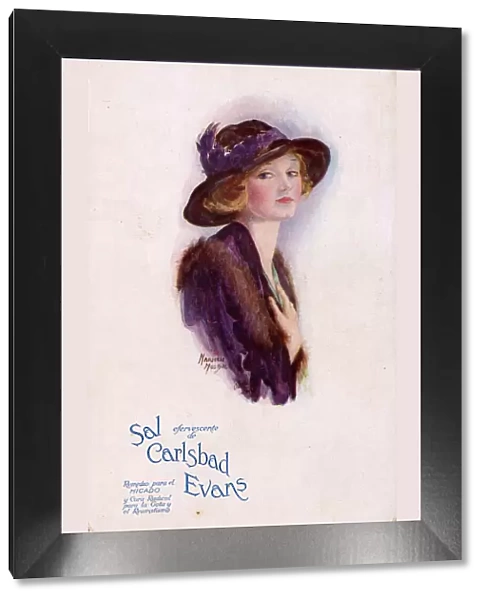 Advertisement on a postcard, Evans Carlsbad Salts