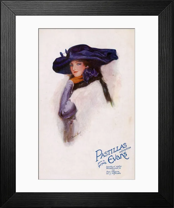 Framed Print : Advertisement on a postcard, Evans Pastilles Framed Print : Advertisement on a postcard, Evans Pastilles