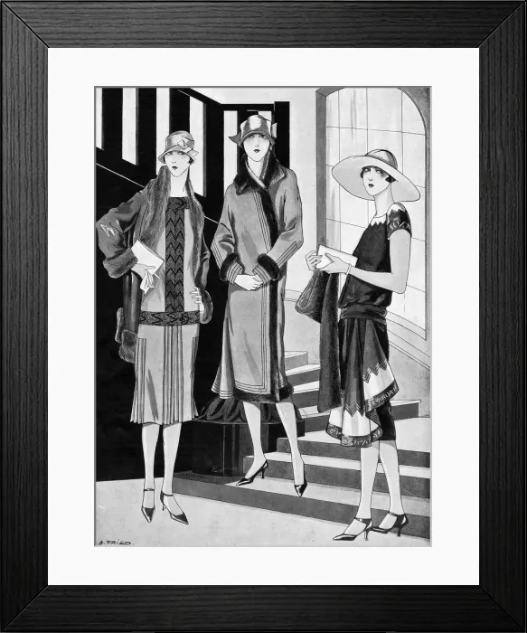 Framed Print : Fashion sketched on the Riviera Framed Print : Fashion sketched on the Riviera