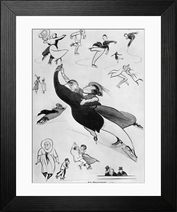 Framed Print : Prances at Princes - Ice attitudes. H. M. Bateman Framed Print : Prances at Princes - Ice attitudes. H. M. Bateman