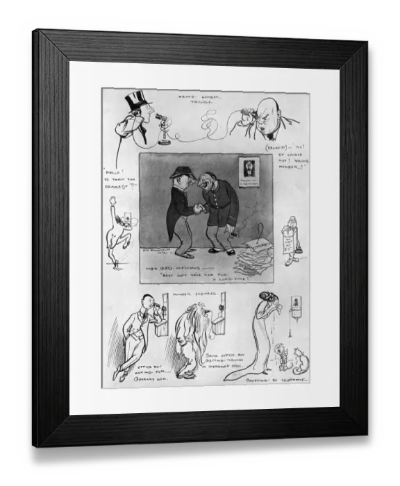 Framed Print : The Galling, Perturbing, Offending Telephone, H. M. Bateman Framed Print : The Galling, Perturbing, Offending Telephone, H. M. Bateman