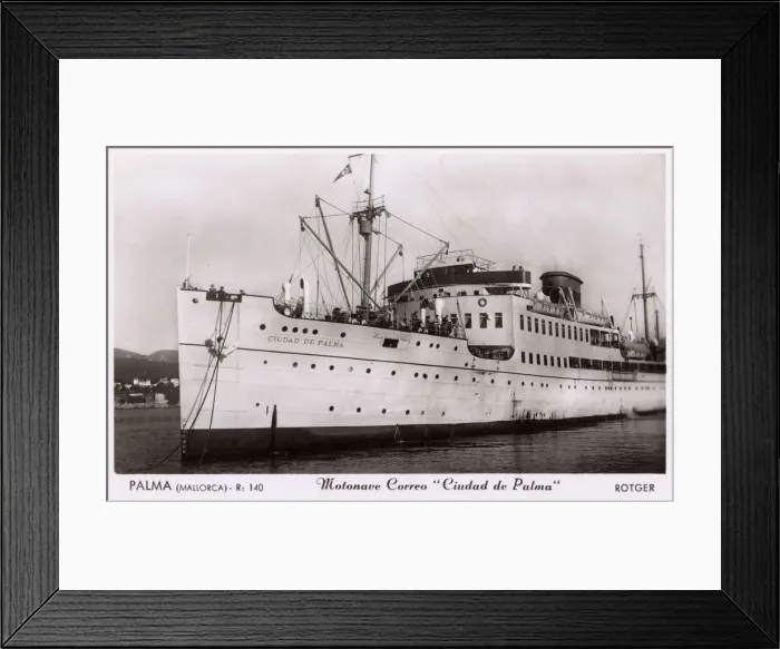 Framed Print : Mail ship at Palma de Majorca, Majorca, Spain Framed Print : Mail ship at Palma de Majorca, Majorca, Spain