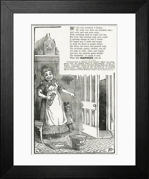 Framed Print : Advert for Sapolio cleaning soap 1887 Framed Print : Advert for Sapolio cleaning soap 1887