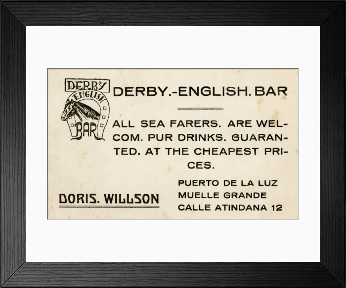 Framed Print : Derby Bar, Puerto de la Luz, Gran Canaria, Canary Islands Framed Print : Derby Bar, Puerto de la Luz, Gran Canaria, Canary Islands