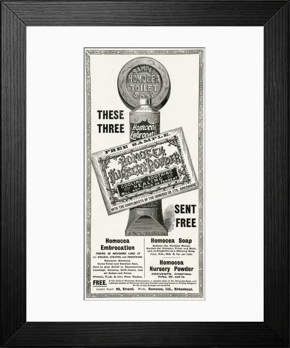 Framed Print : Advert for Homocea 1897 Framed Print : Advert for Homocea 1897