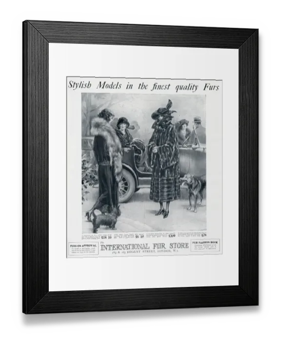 Framed Print : Advert for International Fur Store 1922 Framed Print : Advert for International Fur Store 1922