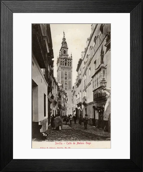 Framed Print : Calle de Mateos Gago and Giralda belltower, Seville, Spain Framed Print : Calle de Mateos Gago and Giralda belltower, Seville, Spain