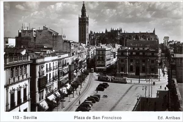Plaza de San Francisco and Giralda belltower, Seville, Spain
