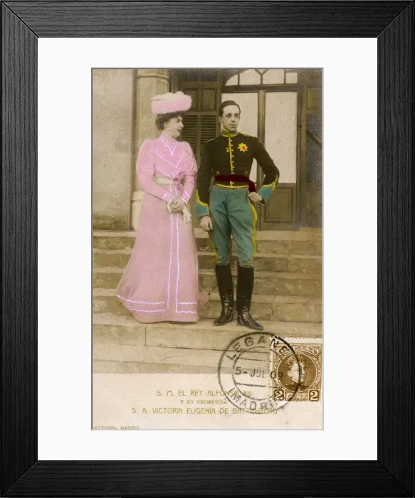 Framed Print : King Alfonso XIII of Spain and his fiancee, later consort Framed Print : King Alfonso XIII of Spain and his fiancee, later consort