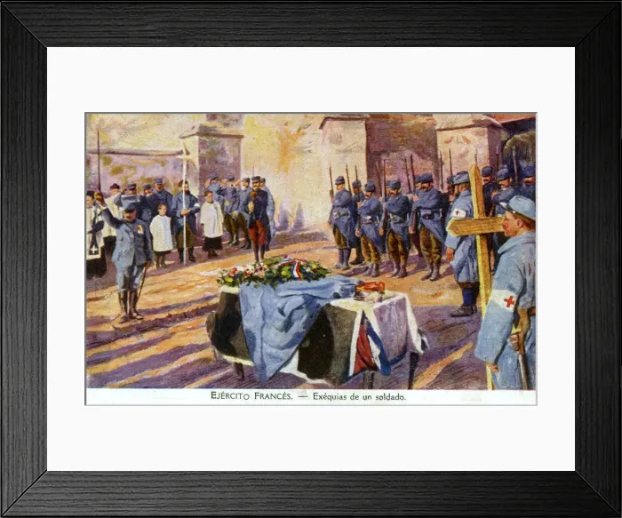 Framed Print : Funeral of a French soldier on the Western Front, WW1 Framed Print : Funeral of a French soldier on the Western Front, WW1