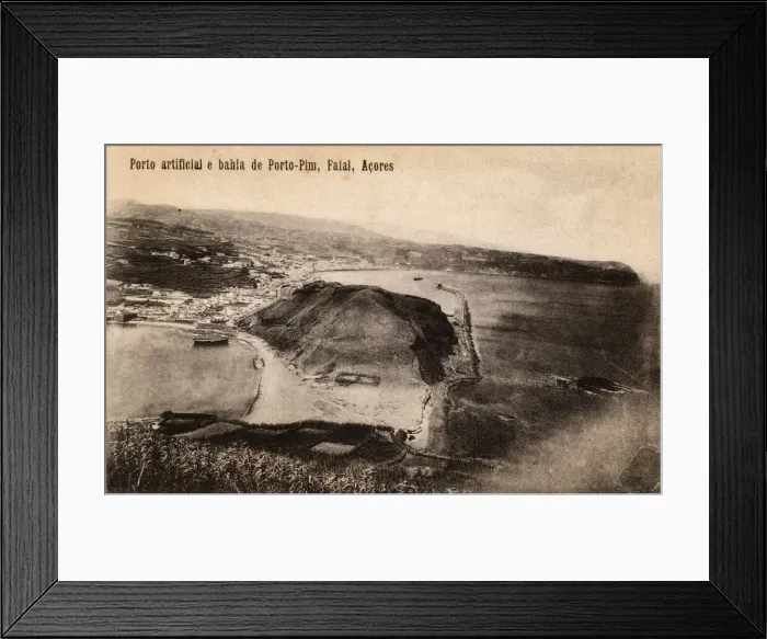 Framed Print : Aerial view of Porto Pim, Faial (Fayal) Island, Azores Framed Print : Aerial view of Porto Pim, Faial (Fayal) Island, Azores