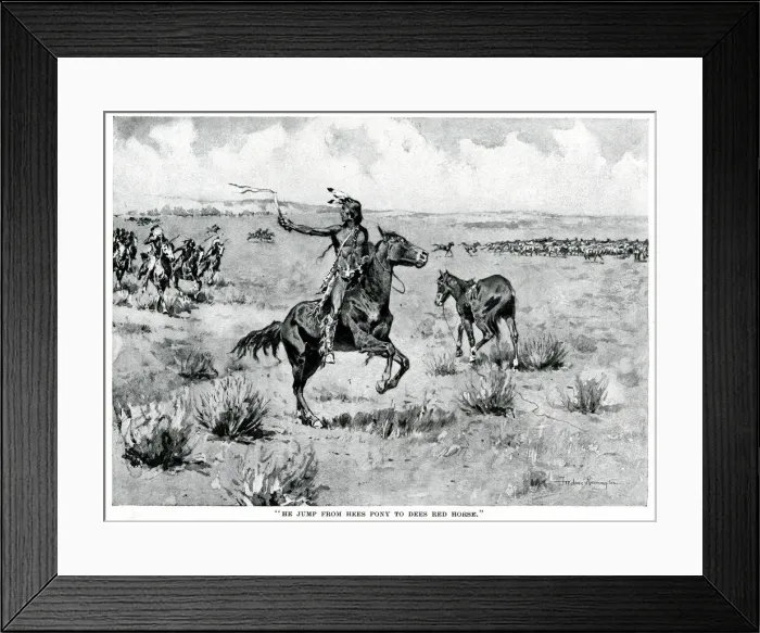 Framed Print : Crow Medicine Man and Medicine Horse Framed Print : Crow Medicine Man and Medicine Horse