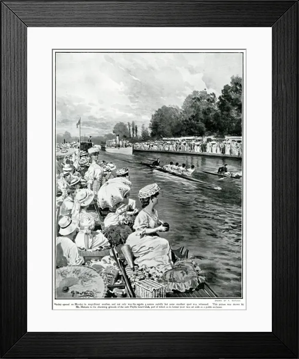 Framed Print : Sunny gaiety of Henley 1906 Framed Print : Sunny gaiety of Henley 1906