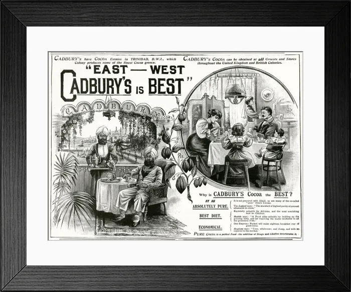 Framed Print : Advert for Cadburys Cocoa drink 1897 Framed Print : Advert for Cadburys Cocoa drink 1897