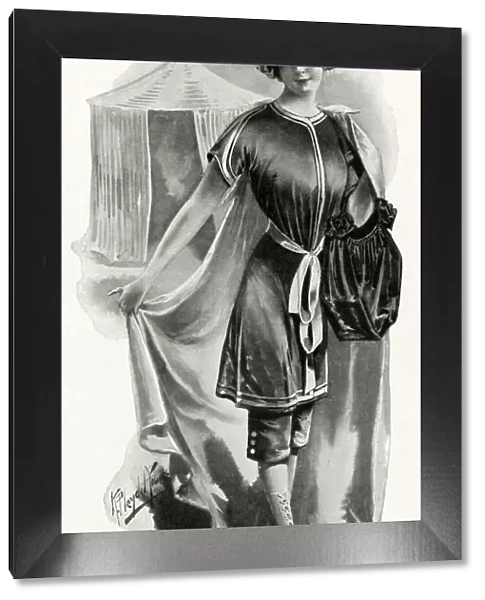 Fashionable bathing costume 1911