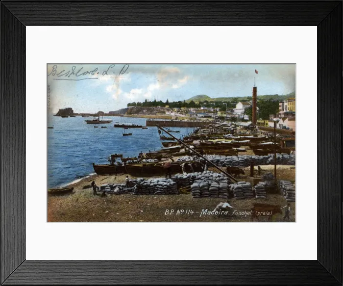 Framed Print : View of the beach at Funchal, Madeira Framed Print : View of the beach at Funchal, Madeira