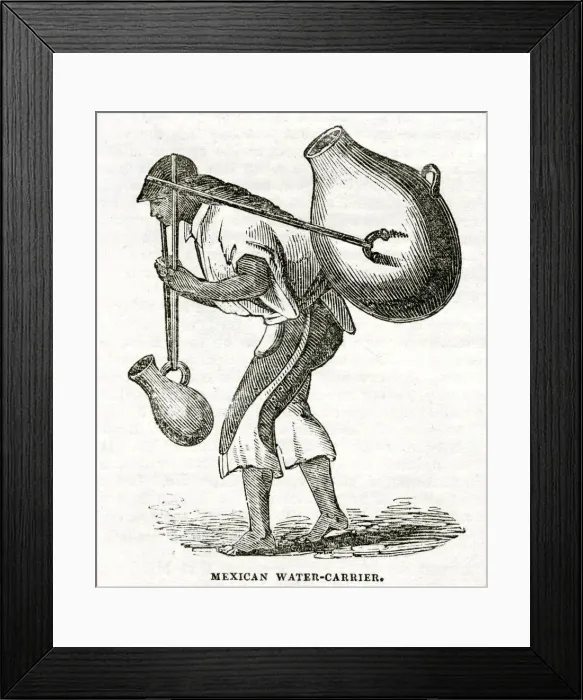 Framed Print : Mexican water-carrier 1835 Framed Print : Mexican water-carrier 1835