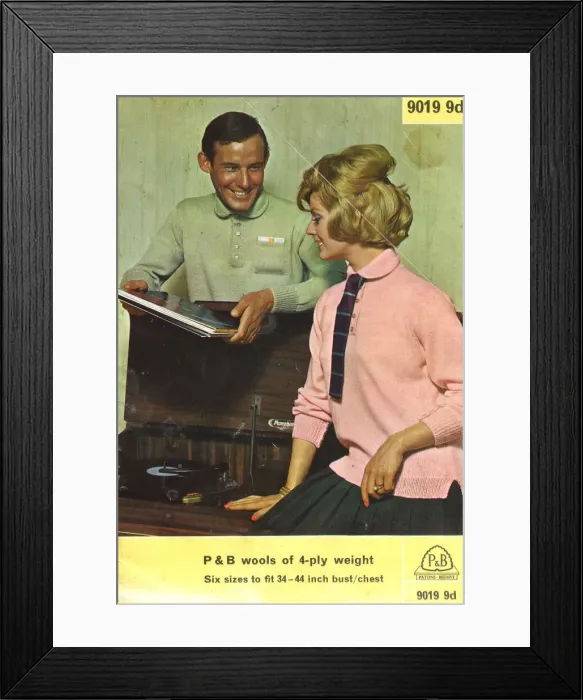 Framed Print : Knitting pattern cover, Shirt Style Unisex Knitwear