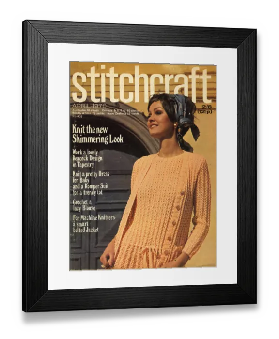Framed Print : Stitchcraft magazine cover, Womans Fashion Knitwear Framed Print : Stitchcraft magazine cover, Womans Fashion Knitwear