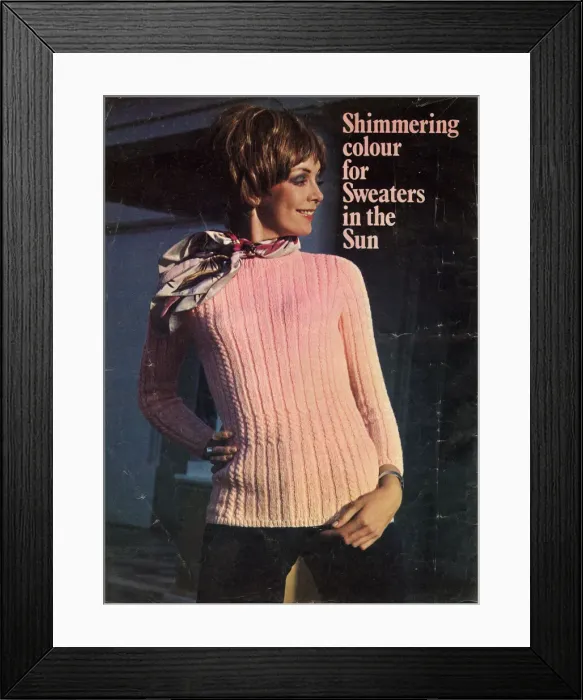 Framed Print : Knitting pattern, Womans Fashion Sweater Framed Print : Knitting pattern, Womans Fashion Sweater